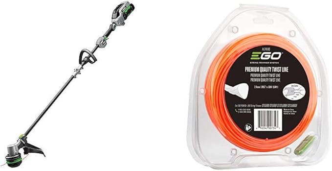 ST1521S 15-Inch String Trimmer with POWERLOAD and Carbon Fiber Split Shaft AL2450S 50M 2.4mm Premium Quality Twist Line for EGO 56-Volt String Trimmer
