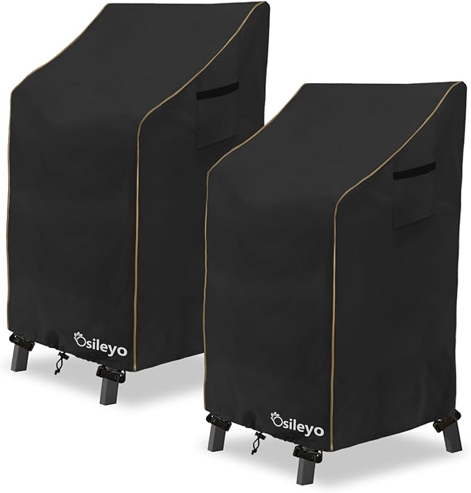 Adirondack Chair Cover 2 Pack,Waterproof Heavy Duty Outdoor Tall Adirondack Chair Covers 2 Pack,Patio Adirondack Chair Cover for Outdoor Chair(30 W x 32 D x 46 H inches) Black