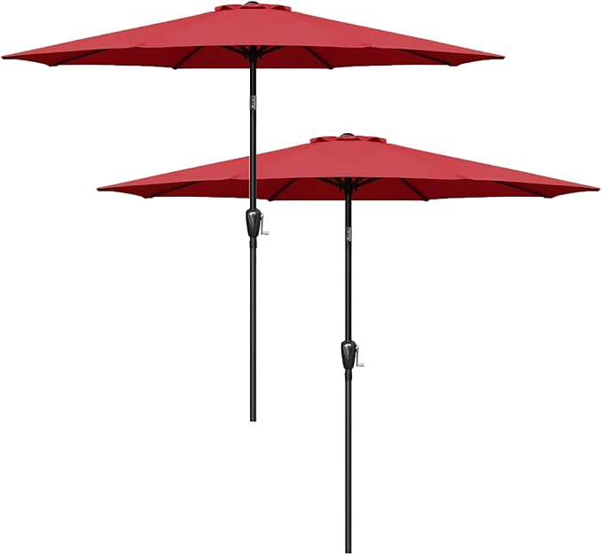 Simple Deluxe 9ft Outdoor Market Table Patio Umbrella with Button Tilt