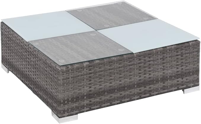8 Piece Patio Lounge Set with Cushions, Outdoor Sofa Sets Front Porch Furniture Patio Conversation Set Porch Furniture Set for Negotiation Area Piazza Poolside Exhibition Poly Rattan Gray