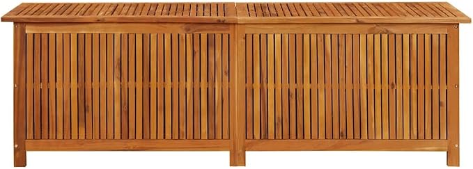 Solid Acacia Wood Storage Box 68.9 x 19.7 x 22.8 Inches Outdoor Deck Box with Weather Resistant Cover for Patio Garden and Balcony Storage