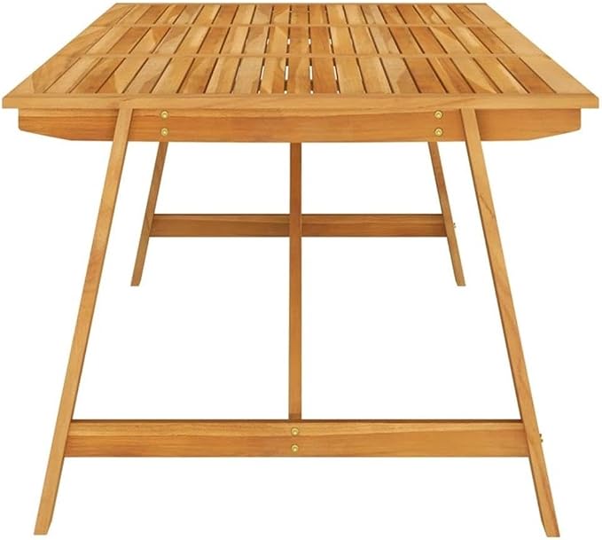Afuera Living 7-Piece Patio Dining Set, Solid Acacia Wood Table, Powder-Coated Metal Frame, Oiled Gray Finish, Cushioned Rattan Chairs, Weather-Resistant Outdoor Seating for Garden or Backyard Use