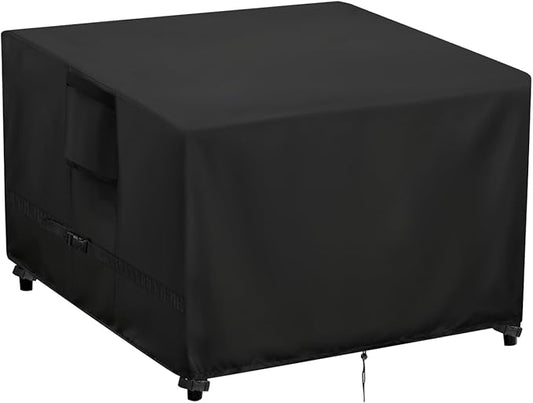 Outdoor Table Cover Square 46 inch Patio Table Cover Waterproof Patio Furniture Covers Rectangular for Outside Small Table and Chair Sets, Fire Pit, Coffee Table, Ottoman-46"L x 46"W x 28"H