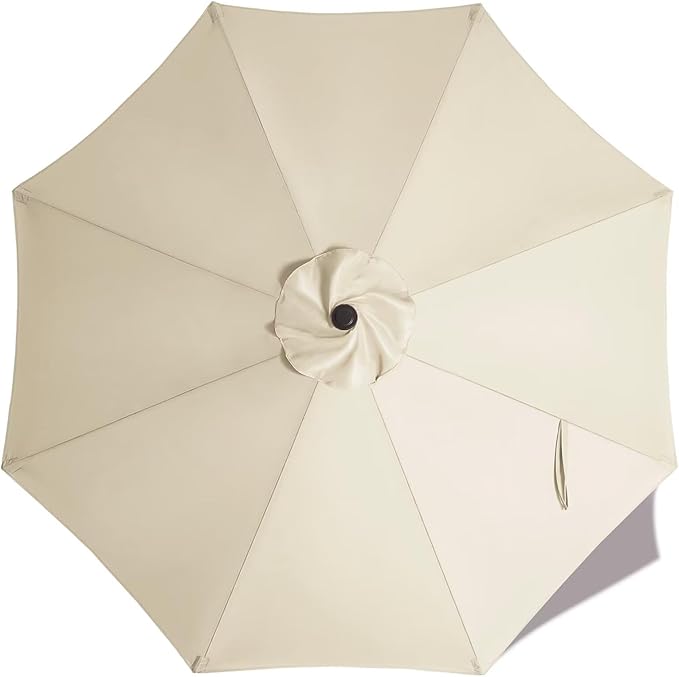 ABCCANOPY 9ft Outdoor Umbrella Replacement Top Suit 8 Ribs (Light Beige)