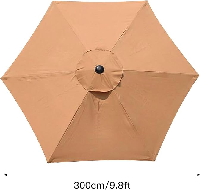 IUIBMI 10Ft Patio Umbrella Replacement Canopy 6 Ribs, Outdoor Umbrella Canopy with 6 Ribs Table Market Yard Umbrella Replacement Top Cover for Backyard Garden Beach (Canopy Only)