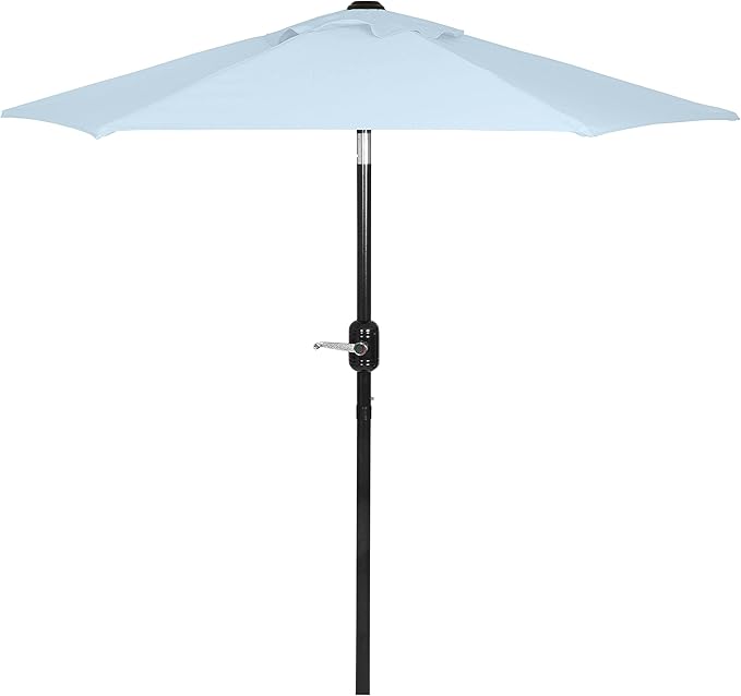 6 Ft Outdoor Patio Umbrella with Aluminum Pole, Easy Open/Close Crank and Push Button Tilt Adjustment - Blue Market Umbrellas