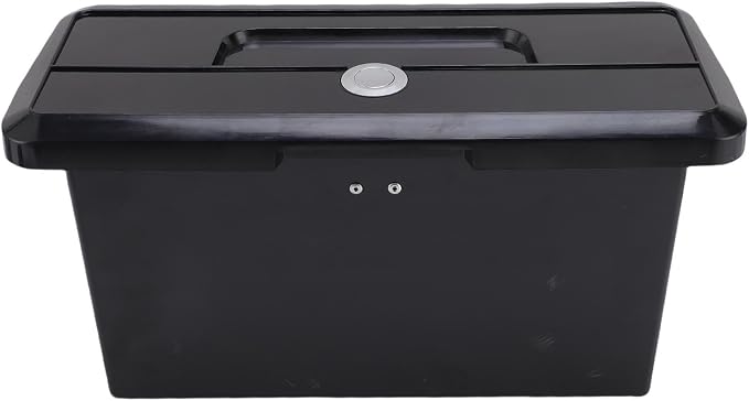 Marine Deck Storage Box, ABS Lockable Glove Compartment with Cup Holder for Boats and Yachts –, Boat Storage Box (Black)