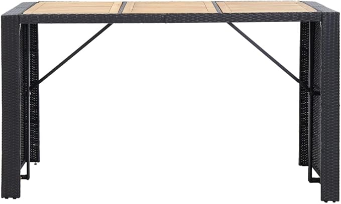 Patio Bar Set with Cushions,Patio Lounge Set,Outdoor Furniture,Outdoor Furniture Sets,Patio Conversation Sets,for Garden,Deck,Backyard,7 Piece Poly Rattan Black