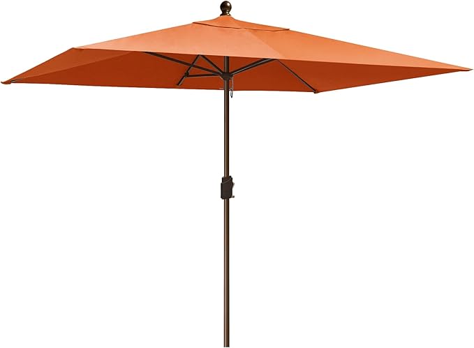 EliteShade USA 10-Year-Non-Fading 6.5x10Ft Rectangular Market Patio Umbrella, UPF 50+ UV Protection Performance Sun Umbrella, Heavy Duty Commercial Grade Outdoor Table Umbrella with Crank, Windproof Vented Top for Garden, Pool, Deck and Outdoor Playset...