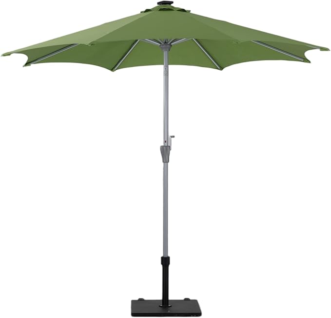 Tempera Patio Umbrellas Arc Edge Outdoor Table Market Umbrellas with Crank & Pust Button Tilt|Auto-Tilt, 8 Steel Ribs, High Color-Fastness Canopy