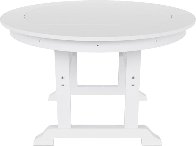 HDPE Laguna 47" Round Dining Table,White