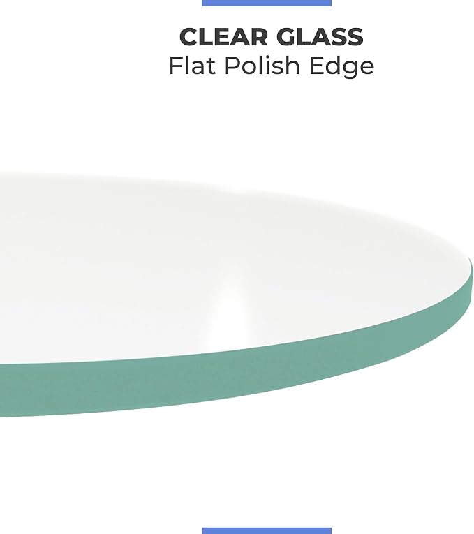 36" Inch Round Glass Table Top 1/4" Thick Flat Polish Edge Tempered by Fab Glass and Mirror