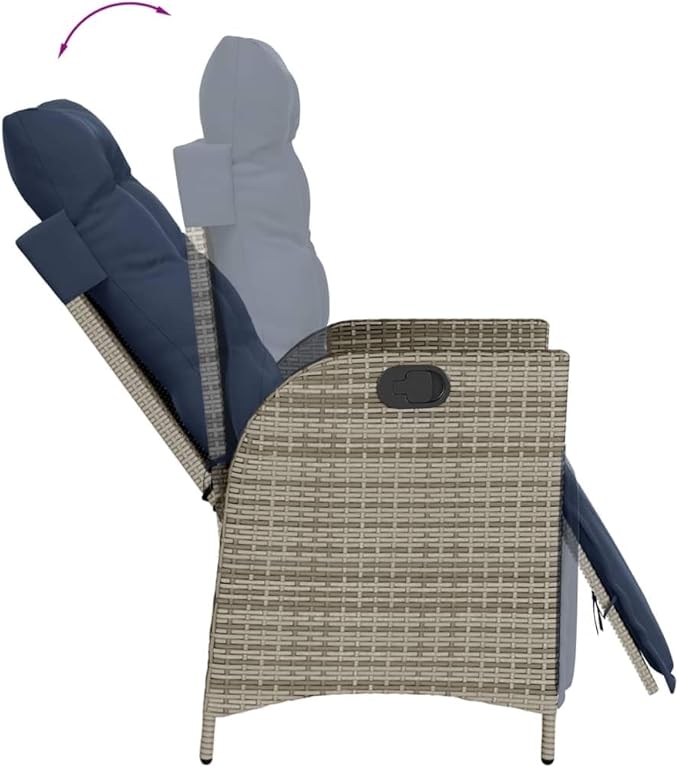 Backyard Furniture Patio Conversation Sets Outdoor Seating 5 Piece Patio Dining Set with Cushions Gray Poly Rattan Suitable for Gardens, Balconies, Decks