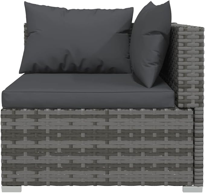 8 Piece Patio Lounge Set with Cushion, Furniture Conversation Sets Piece Patio Set Patio Lounge Set Outdoor Patio Sectional s Poly Rattan Gray