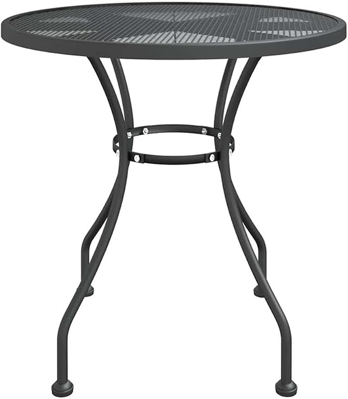BOWERY HILL Contemporary 5-Piece Patio Dining Set, Anthracite and Gray Finish, Foldable Metal Chairs with Adjustable Backrests, Round Table, Weather-Resistant Design for Outdoor Garden or Terrace Use