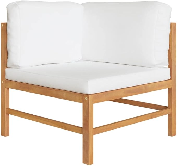 5 Piece Patio Lounge Set with Cream Cushions,Patio Sofa,Outdoor Daybed,Patio Seating,Outdoor Furniture Sets,Modern Set,Outdoor Patio Chairs,Patio Conversation Sets,for Backyard,Garden, Solid Teak Wood