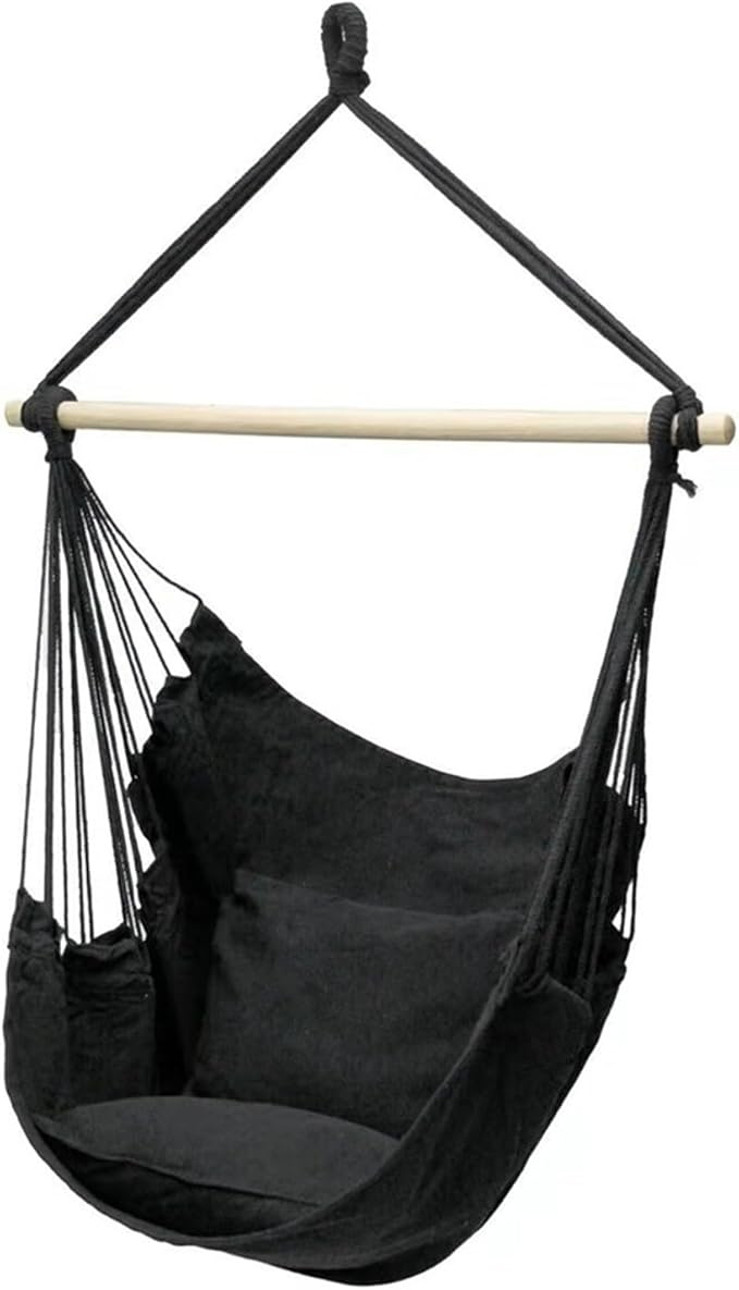 Compatible for Indoor Travel Bedroom Garden Fabric Camping Rope Bed 120KG Hammock Swings Swing Seat Hanging Chair(D(59cm))