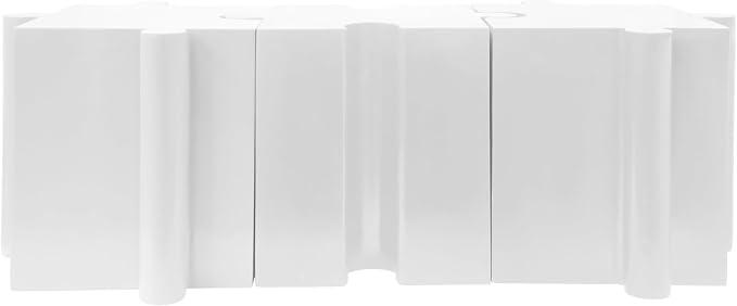 Christopher Knight Home Daton 3 Piece Interlocking Outdoor Side Table Set, Modular Lightweight Concrete Coffee Table, Convertible MGO End Table for Indoor&Outdoor, Design for Creative Set Up, White