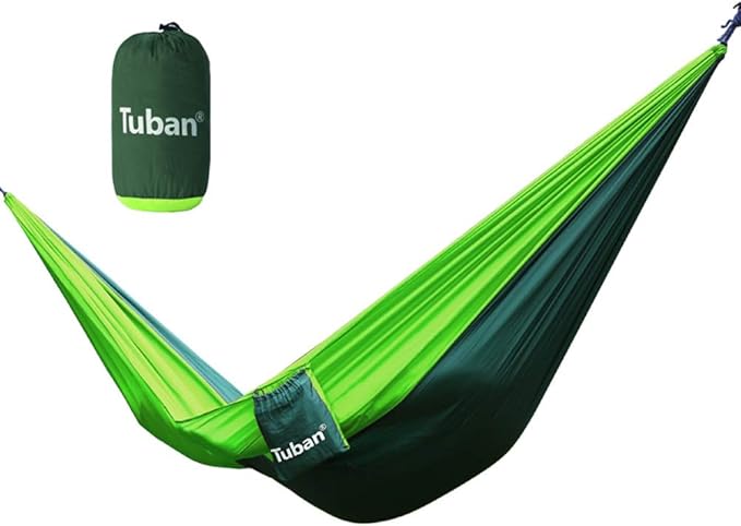 Camping Hammock, Hang Sheet People Double Camping Portable Parachute Hammock Outdoor Hiking Backpack Nylon Chair Swing(Green)
