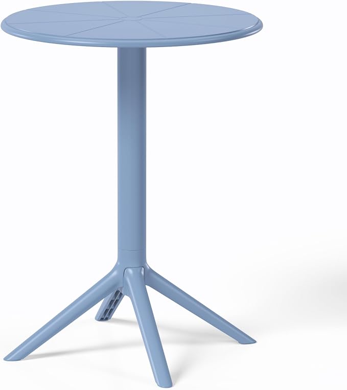 WestinTrends Playa 23.5" Outdoor Polypropylene Resin Round Patio Bistro Dining Table for 2, French Blue