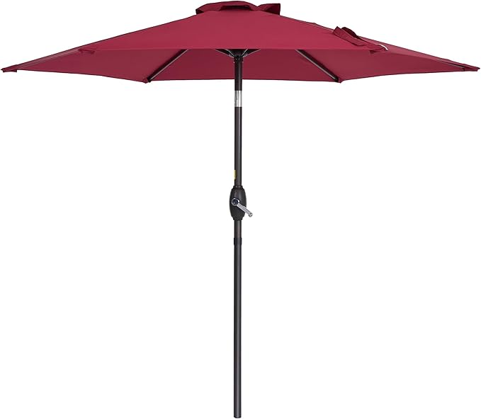 7.5ft Outdoor Umbrella Patio Umbrella,2-Year-Non-Fading,Table Market Patio Umbrella with Push Button Tilt and Crank,for Pool, Deck, Garden,Backyard