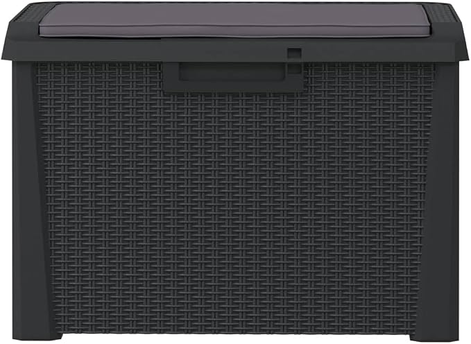 Garden Storage Box Anthracite Polypropylene 33 Gallon Rectangular Deck Box for Patio Furniture Cushions Outdoor Tools and Terrace Decor Matte Finish 28.7 Inch Width