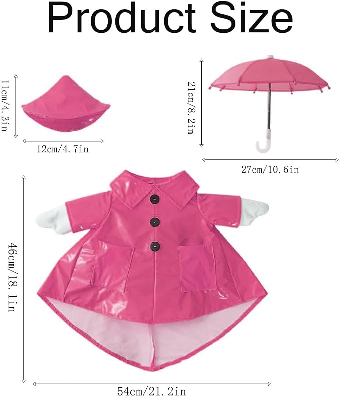 Raincoat Porch Goose Outfits,Spring Summer Lawn Goose Statue Raincoat Clothes,Fits 23" Geese Statue, for Summer Outdoor Patio Yard Lawn Garden Decoration(Raincoat-Pink)