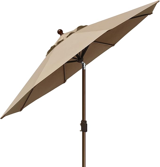 EliteShade USA 10-Year-Non-Fading 9Ft Market Patio Umbrella, UPF 50+ UV Protection Performance Sun Umbrella, Heavy Duty Commercial Grade Outdoor Table Umbrella with Crank & Tilt, Windproof Vented Top for Garden, Pool, Deck and Outdoor Playsets,Heather ...
