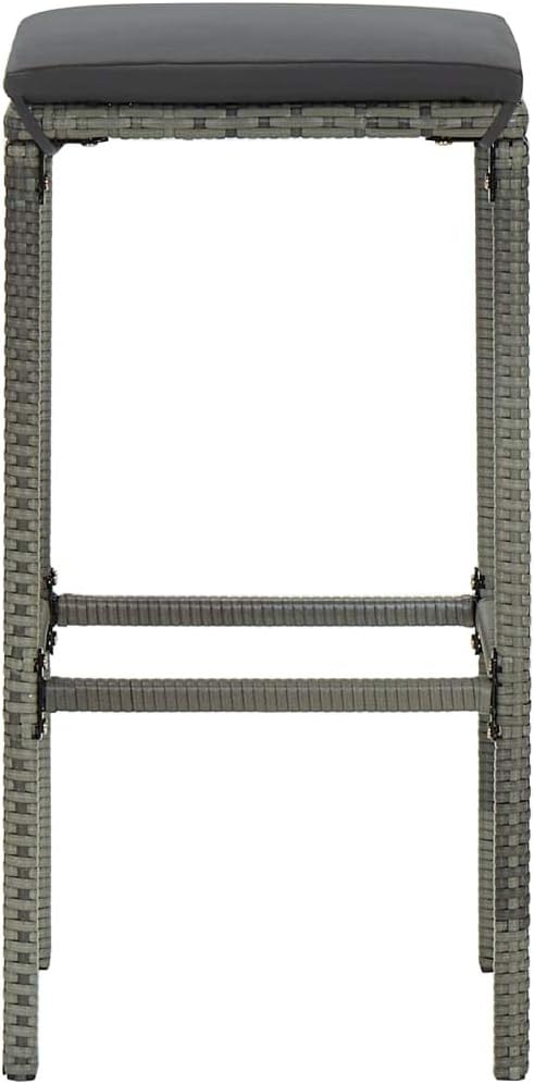 Patio Bar Set with Cushions,Garden Table and Chairs Sets,Garden Conversation Sets, Outdoor Patio Furniture,for Patio,Backyard,Garden,3 Piece Poly Rattan Gray