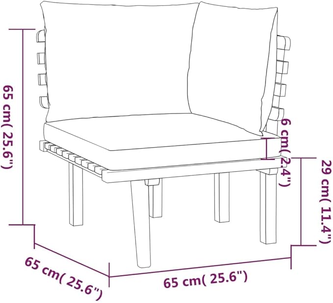 Backyard Furniture Patio Conversation Sets Outdoor Seating 4 Piece Patio Lounge Set with Cushions Solid Acacia Wood Suitable for Swimming Pool, Courtyard, Garden