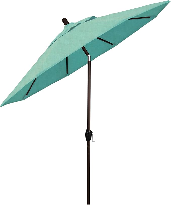California Umbrella 7.5' Round Aluminum Market Umbrella, Crank Lift
