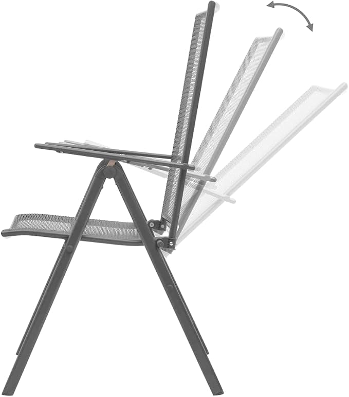 3-Piece Garden Dining Set, Anthracite Steel Patio Furniture with Square Table and Reclining Chairs, Powder-Coated Metal for Outdoor Backyard and Balcony, 35.4 Inch Square