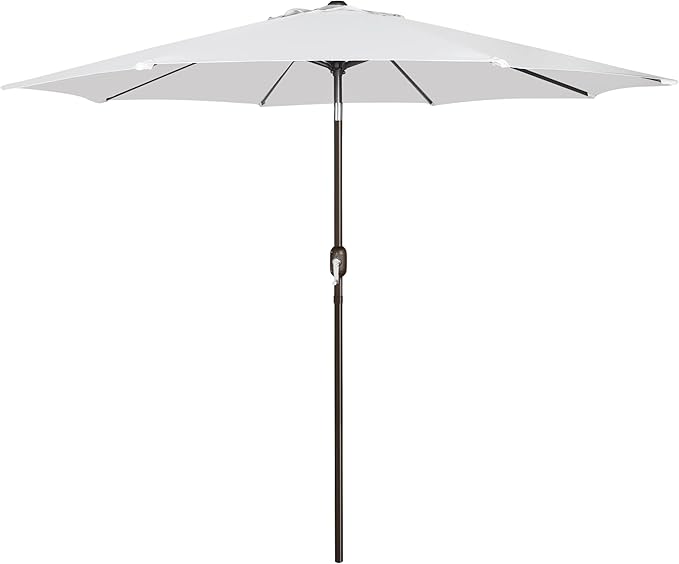Blissun 9' Outdoor Patio Umbrella, Outdoor Table Umbrella, Yard Umbrella, Market Umbrella with 8 Sturdy Ribs, Push Button Tilt and Crank