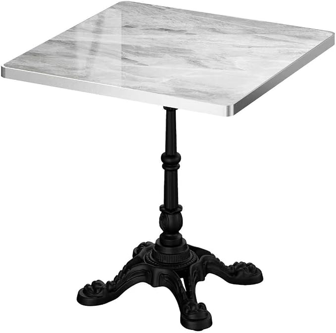 SSLine 31.5" Square Sintered Stone Dining Table, Grey Marble Top Bistro Table with Heavy-Duty Cast Iron Base, Waterproof Tulip Table for 2-4 Person,Indoor/Outdoor Use for Patio,Cafe,Restaurant