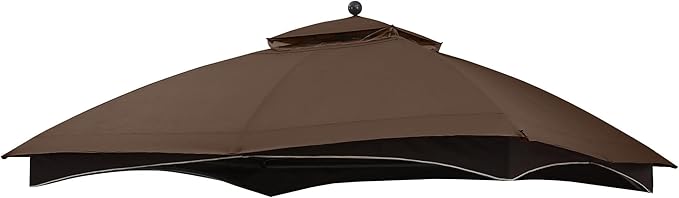 MASTERCANOPY Replacement Canopy Top for Lowe's Allen Roth 10x12 Gazebo #GF-12S004B-1 (Brown,Polyester)
