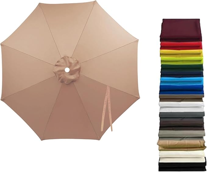 Cantilever Umbrella Replacement Canopy, Patio 8 Ribs Sun Umbrella Cover UV 50+ Protection Waterproof Cantilever for Garden, Backyard, Pool