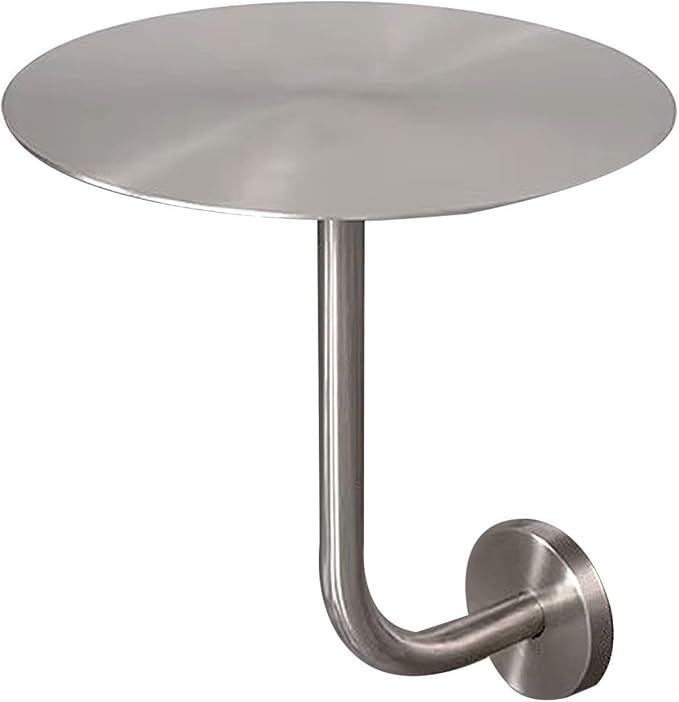 Silver Stainless Steel Bistro Pub Table - 35x35x45cm Wall-Mount Cocktail Table for Indoor/Outdoor Dining - Modern L-Shaped Bar Table, Perfect for Home & Patio