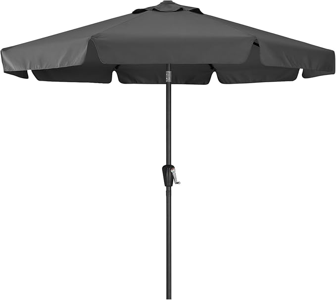 ABCCANOPY 10FT Patio Umbrella Outdoor Garden Table Umbrella Market Umbrella with Tilt Adjustment and Crank Lift System, 8 Ribs,12+Colors,Iron Gray