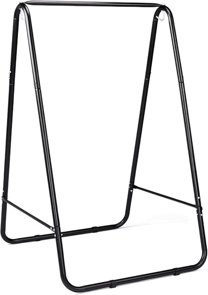 Premium Hammock Stand, Heavy Duty Steel Frame with Waterproof Coating, 600lb Capacity Outdoor Hanging Stand, Non-Slip Base for Secure Placement on Patio, Garden or Balcony