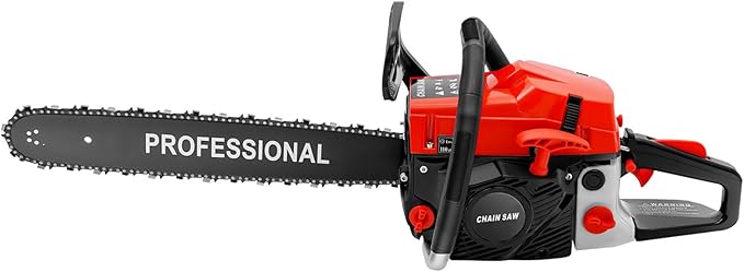 Gasoline Chainsaw, 20 Inch 2-Stroke Single Cylinder 58CC Power Portable Petrol Chain Saws, 2KW Handheld Chainsaw, Portable Sawmill for Wood Cutting, Forest Felling