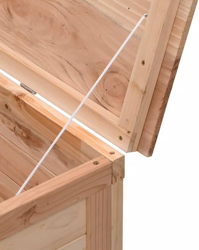 Solid Fir Wood Patio Storage Box 78.1"x19.7"x22.2" Outdoor Deck Box for Garden Cushions Pool Toys Furniture with Slatted Ventilated Base