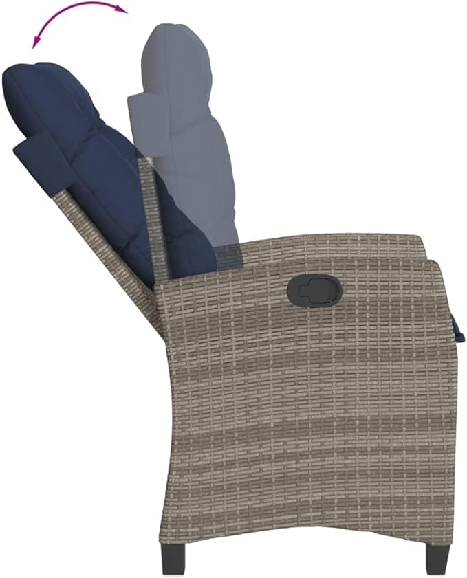 Backyard Furniture Patio Conversation Sets Outdoor Seating 5 Piece Patio Dining Set with Cushions Gray Poly Rattan Suitable for Gardens, Balconies, Decks
