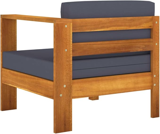 Patio Lounge Set with Dark Gray Cushions,Outdoor Patio Furniture,Outdoor Chat Conversation Set,for Patio,Backyard,Garden,Outdoor,6 Piece Acacia Wood