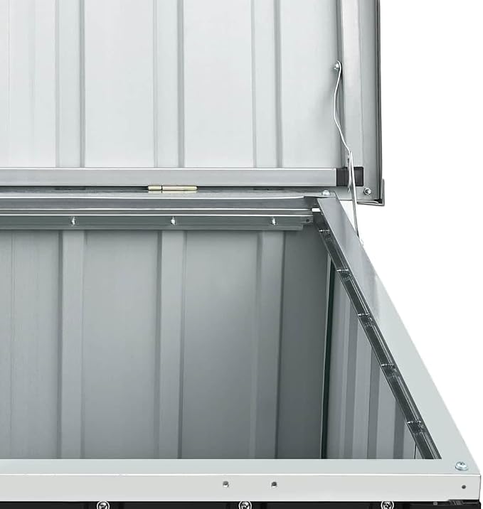 Patio Storage Box 58.7"x39"x36.6" Anthracite Galvanized Steel Outdoor Deck Box for Garden Pool Toys Furniture Cushions Large Weatherproof Storage Container