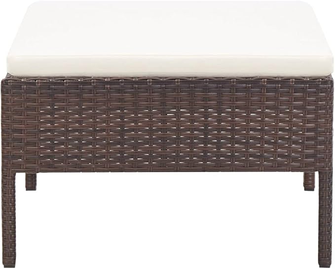 Patio Lounge Set with Cushions,Outdoor Furniture,Outdoor Furniture Sets,Patio Conversation Sets,for Garden,Deck,Backyard,3 Piece Poly Rattan Brown