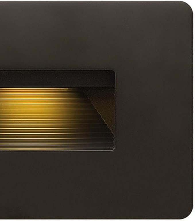 Hinkley Landscape Lighting Luna 58508BZ Horizontal 120v Step Light, Wet Rated, Integrated LED 2700K, Line Voltage, Dimmable, Interior/Exterior, Bronze