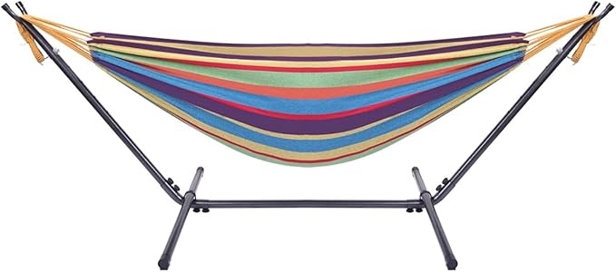 Small Color bar Black Background Silver Flower Rack 2 * 1.5m Polyester Cotton Iron Hammock Set