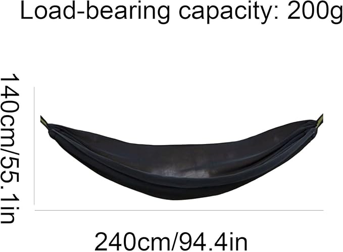 Polyester Hammock Mesh Breathable Outdoor Travel Lightweight Portable Tree Hanging Multi-Purpose Hammock(Black)