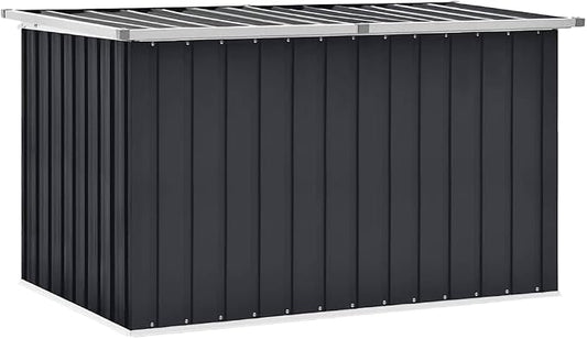 Patio Storage Box 58.7"x39"x36.6" Anthracite Galvanized Steel Outdoor Deck Box for Garden Pool Toys Furniture Cushions Large Weatherproof Storage Container