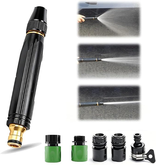 High Pressure Power Washer Nozzle with Metal Connector Set, Nozzle Power Washer for Garden Hose, Sturdy Cleaning Accessory for Car Washing and Outdoor Cleaning (1 Set)